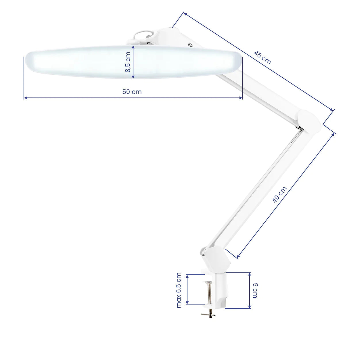 Elegante LED Werklamp met Tafelklem – Wit