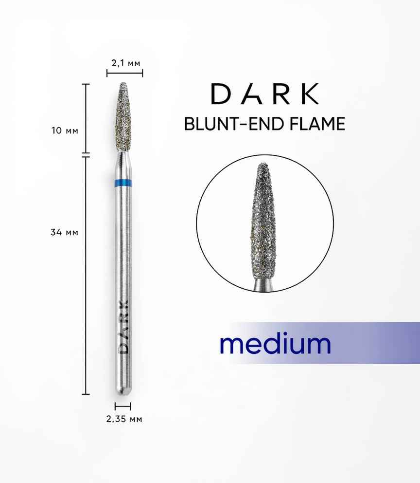 DARK Diamant Freesbitje 11925 2.1x10mm Botte Vlam Blauw/Medium
