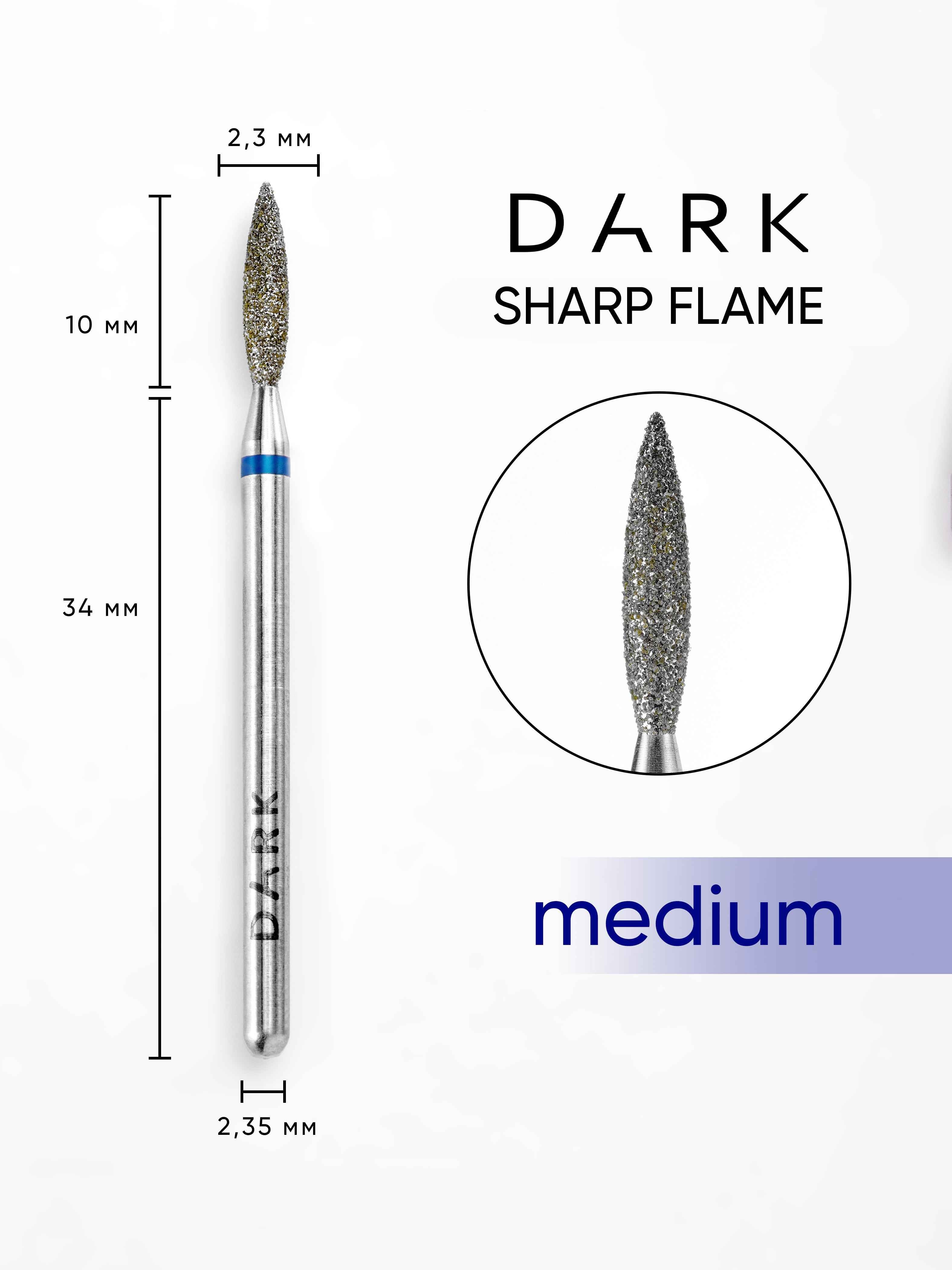 DARK Diamant Freesbitje 11911 2.3x10mm Vlam Scherp Blauw/Medium