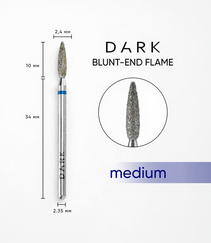 DARK Diamant Freesbitje 11929, 2,4mm Botte Vlam Blauw/Medium