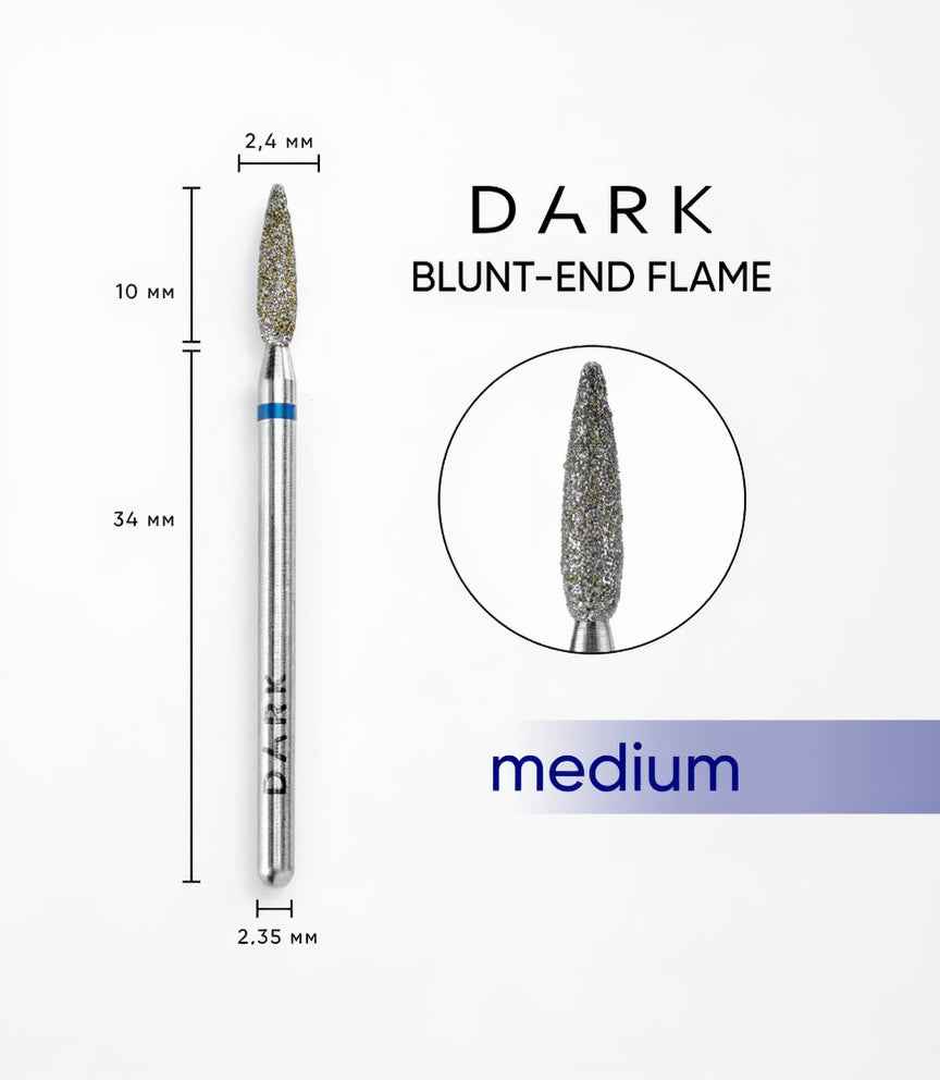 DARK Diamant Freesbitje 11929 2.4x10mm Botte Vlam Blauw/Medium