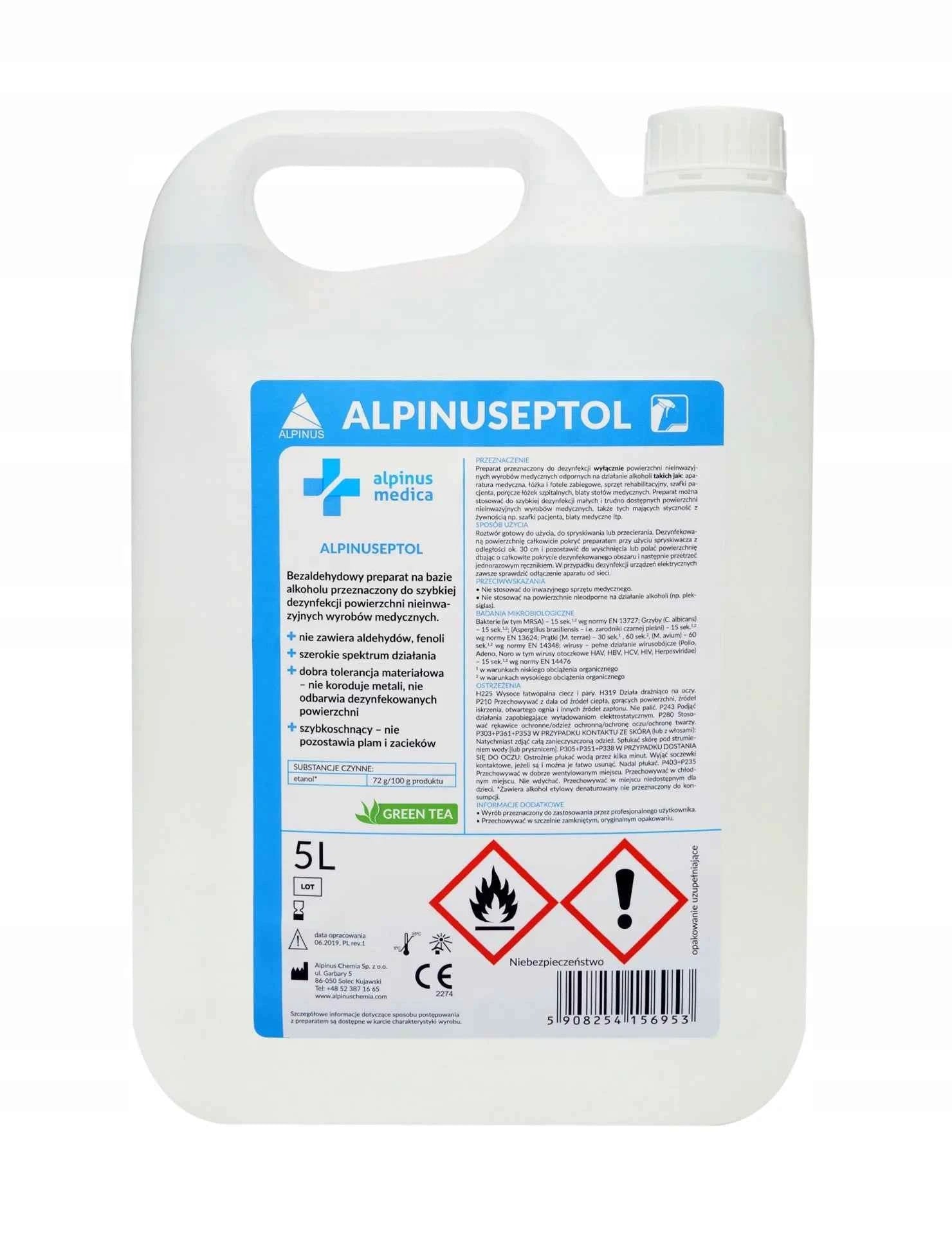 Alpinuseptol 5L Desinfectie van oppervlakken, Green Tea