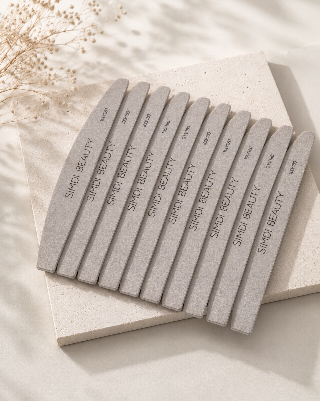 SIMDI BEAUTY Премиум пилочки для ногтей Полумесяц 100/180 грит