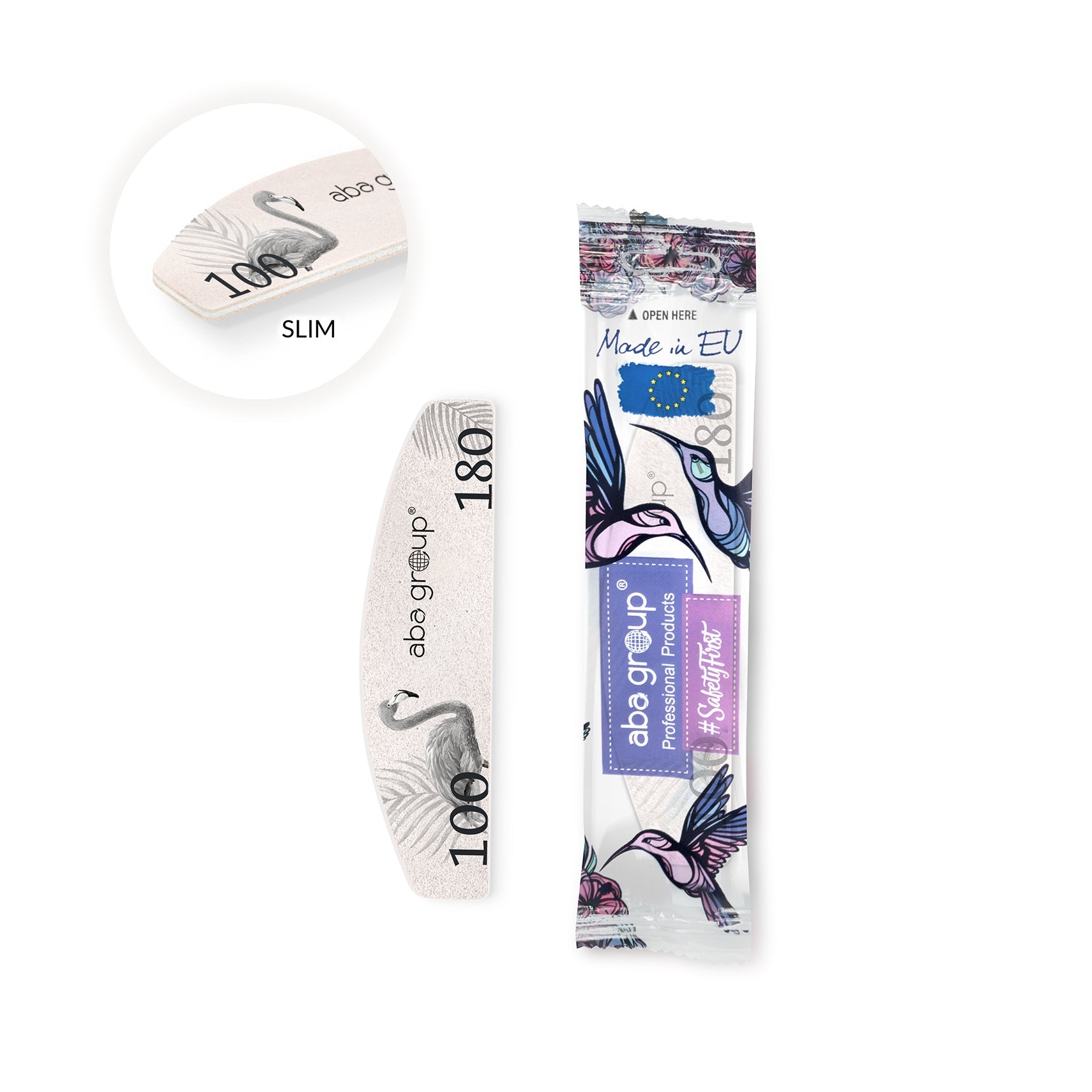 Aba Group Nagelvijl FLAMINGO MINI 100/180 SLIM – SAFE PACKAGE - SimDi Beauty