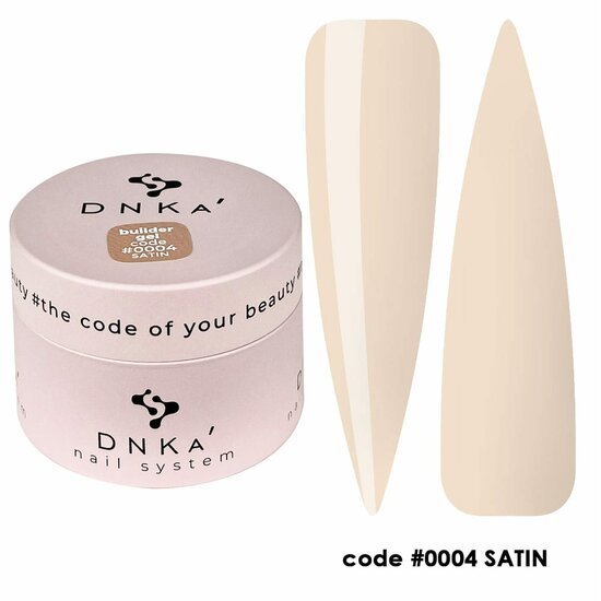 builder gel DNKa Satin 30ml in een lichtbeige kleur voor nagelversterking en modellering