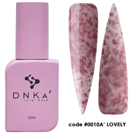 DNKa base gel Lovely roze nagellak met decoratieve roze vlokjes en TPO-vrije formule