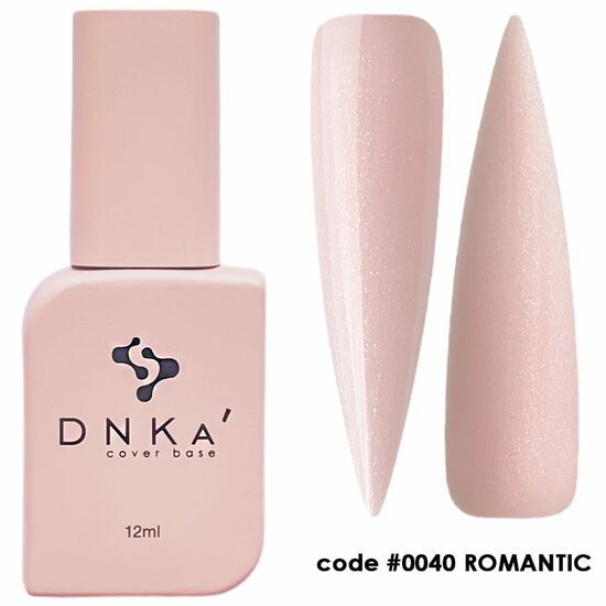 DNKa cover base 12ml in code 0040 Romantic, zachtroze kleur, beste nagelproducten zonder TPO