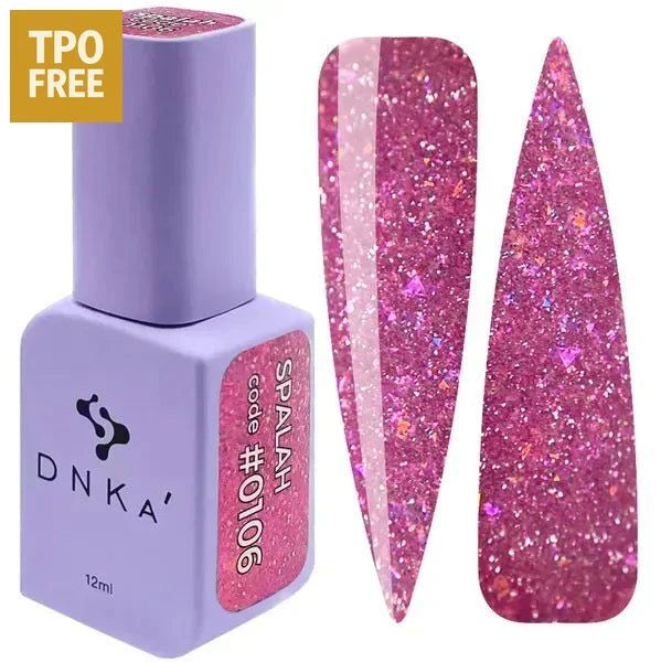 DNKa box set nagellak in paarse fles met glanzende roze glittertinten zonder TPO