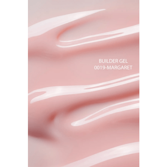 Close-up van roze glanzende builder gel DNKa Margaret voor professionele nagelversterking