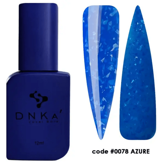 DNKa Cover Base Azure kopen blauwe biab fles en nagelstalen met glinsterende afwerking