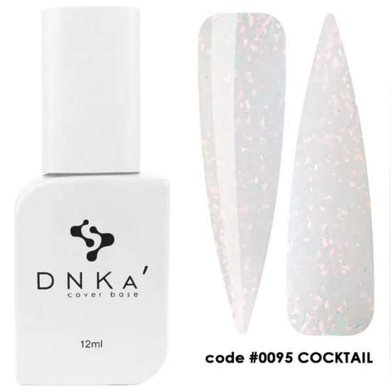 DNKa Cover Base biab fles 12ml met glitter effect nail art code 0095 Cocktail