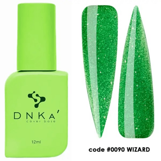 DNKa Cover Base kopen groene biab flesje en glanzende groene nagelstalen code 0090 Wizard