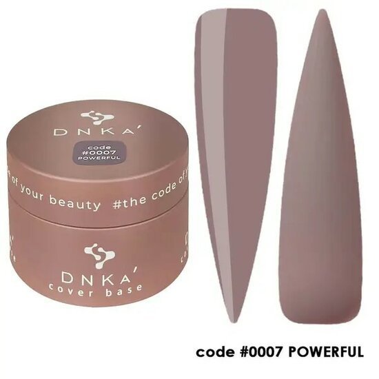 DNKa cover base kopen met code 0007 Powerful in een bruine verpakking en nagelstalen