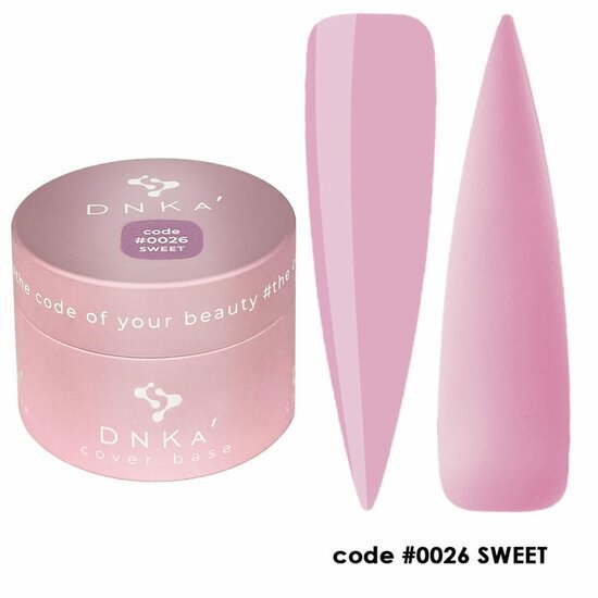 Roze DNKa cover base potje met stalen nagelstalen code 0026 Sweet voor nagel styling DNKa cover base kopen