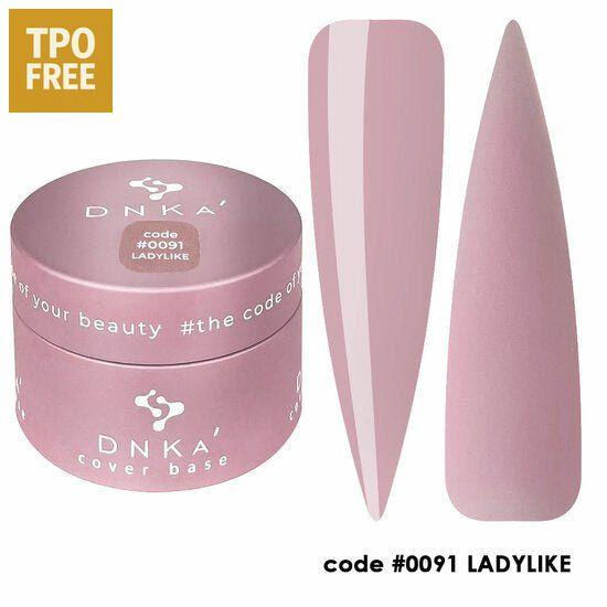 Roze DNKa Cover Base Ladylike nagelgel potje met twee nagelproeven in dezelfde kleur