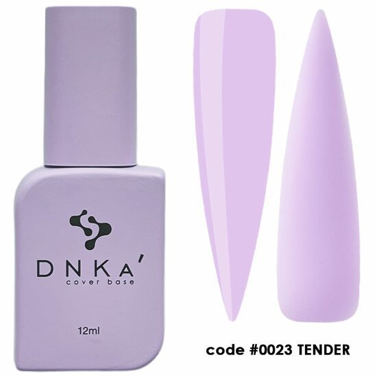 DNKa cover base tender 12ml biab flesje en lakstalen in zachte paarse tint