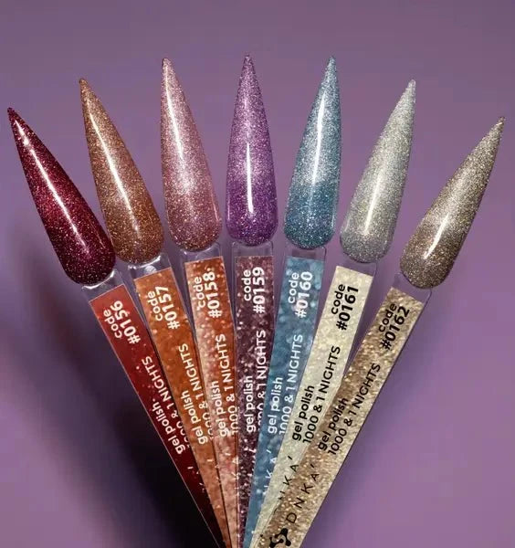 Glitterende gellak kleuren van DNKa voor gellak bestellen voor professionals met diverse shimmereffecten
