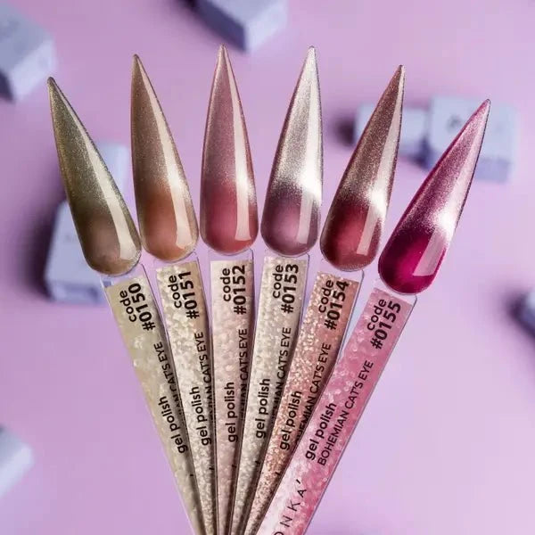 DNKa gellak bohemian cat eye set met zes glinsterende metallic kleuren zonder toxische stoffen