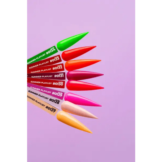 Felle gellak zomer kleuren collectie van DNKa op lange puntige nagelstalen