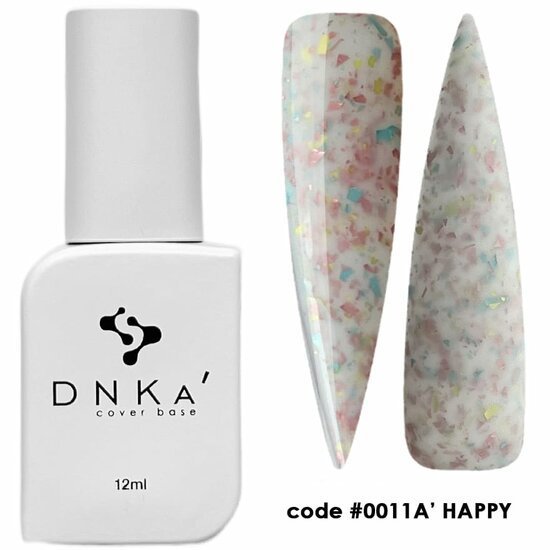 DNKa nagelgel groothandel cover base 12ml met kleurrijke glitters voor professionele nagelstyling