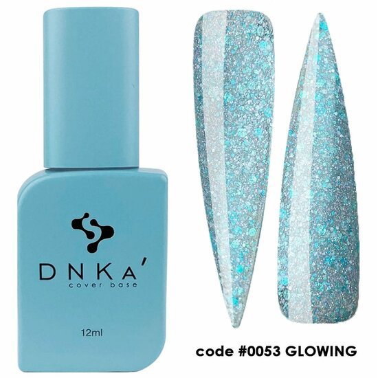 Blauwe DNKa cover base 12ml en glinsterende nagelstukjes voor nagelproducten salon benodigdheden