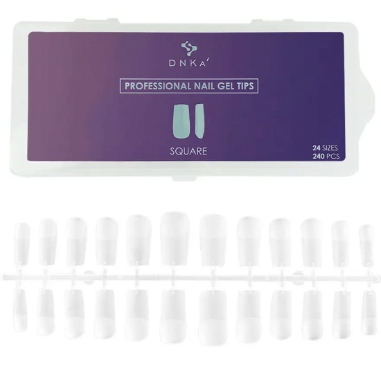 DNKa Professionele gel tips in vierkante vorm, 240 stuks in 24 verschillende maten