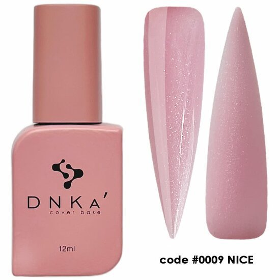 DNKa professionele nagelproducten cover base nagellak flesje en twee roze nagelstalen code 0009 Nice