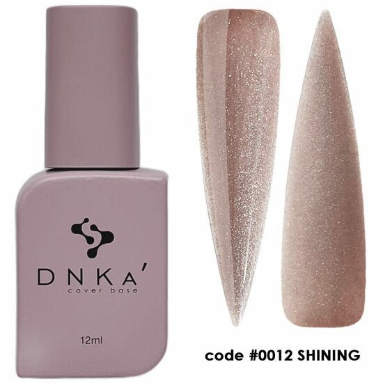 DNKa shining nagelbasis 12ml in nude kleur met glinsterende finish en TPO vrij