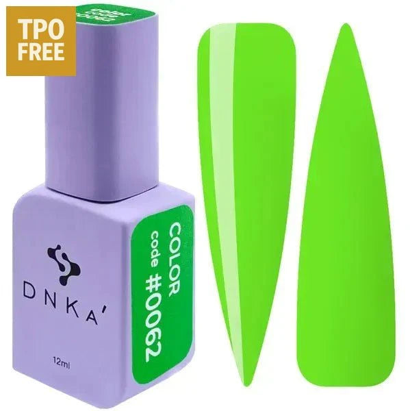 DNKa Summer gellak set met felgroene lak kleur code 0062 in een 12ml flesje zonder TPO