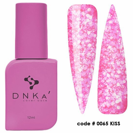 DNKa roze base fles met TPO vrije cover base en glinsterende roze nageltips