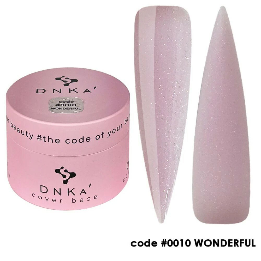 DNKa cover base nagelproduct code 0010 Wonderful met TPO vrije nagelproducten verpakking en lakstaaltjes