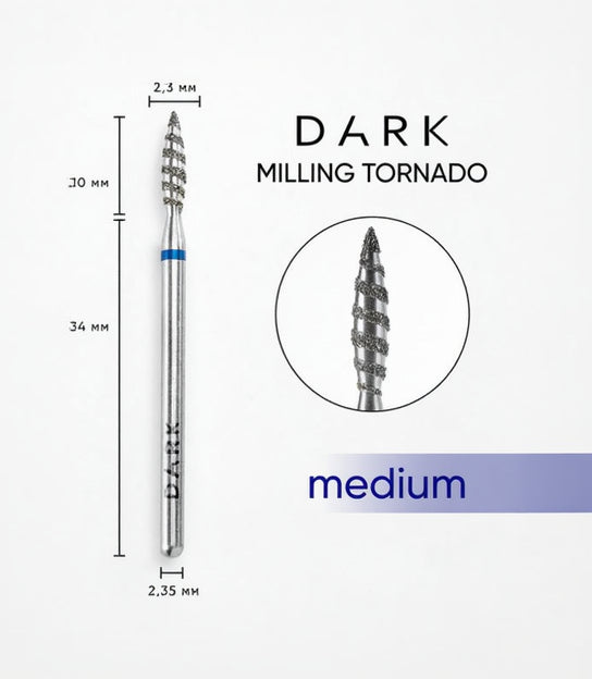 DARK Diamant Freesbitje Tornado 11923, 2.3mm Blauw/Medium