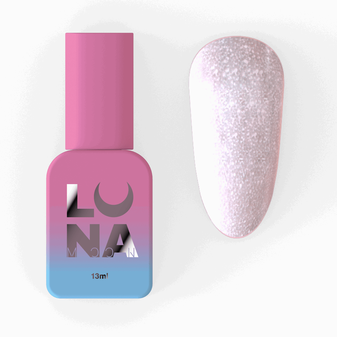 LUNA Lurex Base in een roze fles met glinsterende nagellak voor een glamoureuze manicure