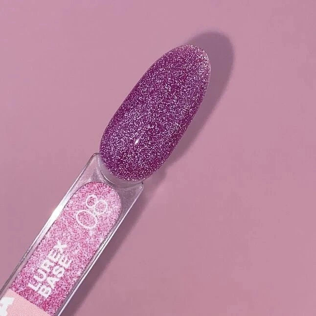 LUNA Lurex Base Nr.8 in prachtige paarse tint met sprankelend effect voor nagelstyling