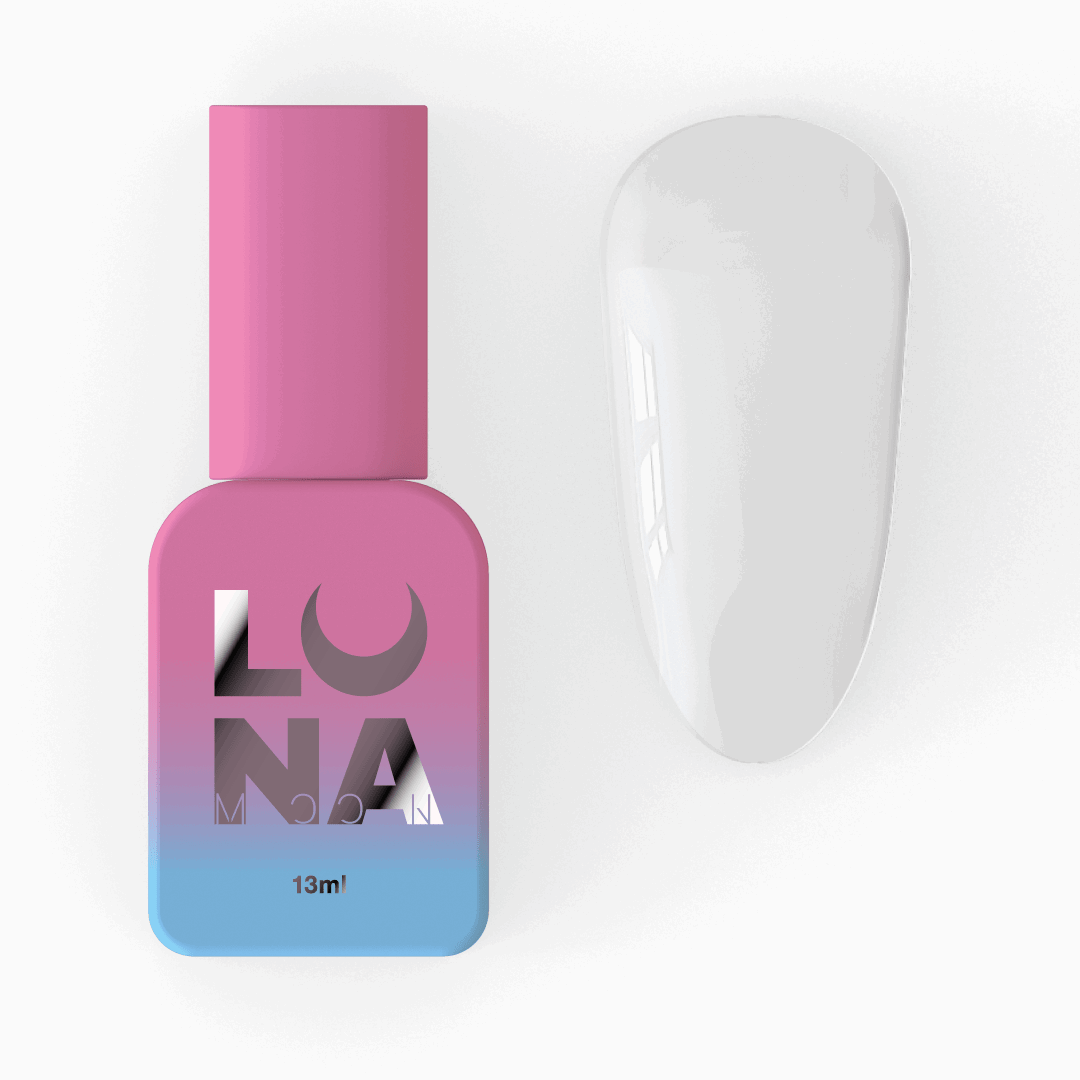 LUNA nagel box set 13ml met een witte nagellak en een elegante verpakking in roze en blauw