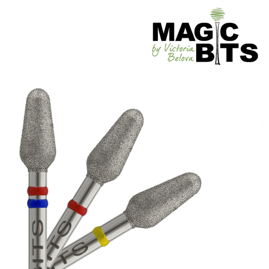 MAGIC BITS diamant freesbitje 4mm met verschillende kleuren voor precisiewerk en nagelverzorging