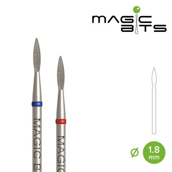 Fijne vlam freesbit 1.8mm van MAGIC BITS voor precieze nagelbewerking