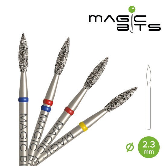 MAGIC BITS freesbitje voor nagels medium scherp in set van vier verschillende maten voor nagelverzorging