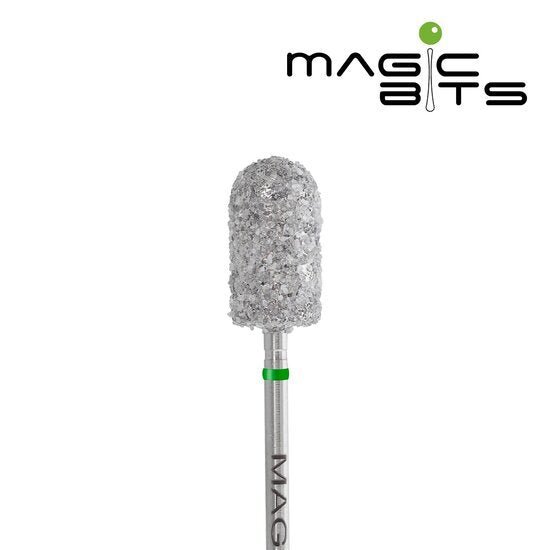 Grof groen cilinder bit van MAGIC BITS met een glanzende bovenkant voor precisiewerk