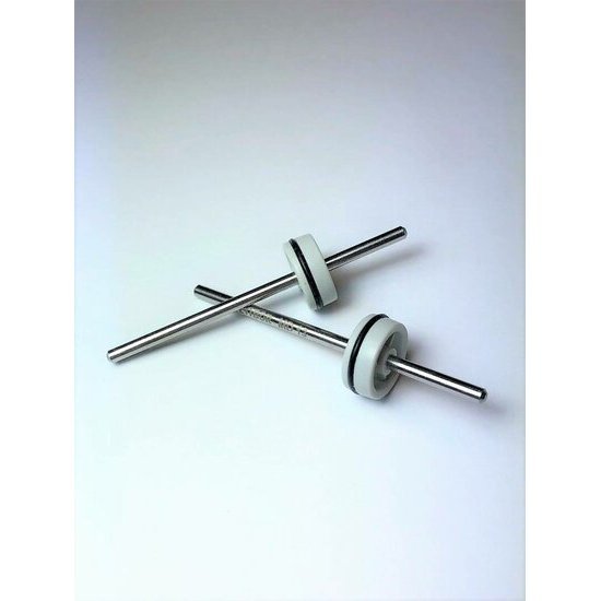 Multibor bitjes houder metaal in zilver met witte ringen voor professionele tandheelkundige gebruik