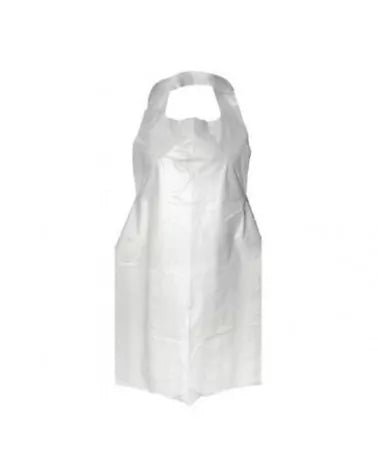 Plastic Wegwerpschort PE 80x125 – Wit – 100 Stuks - SimDi Beauty