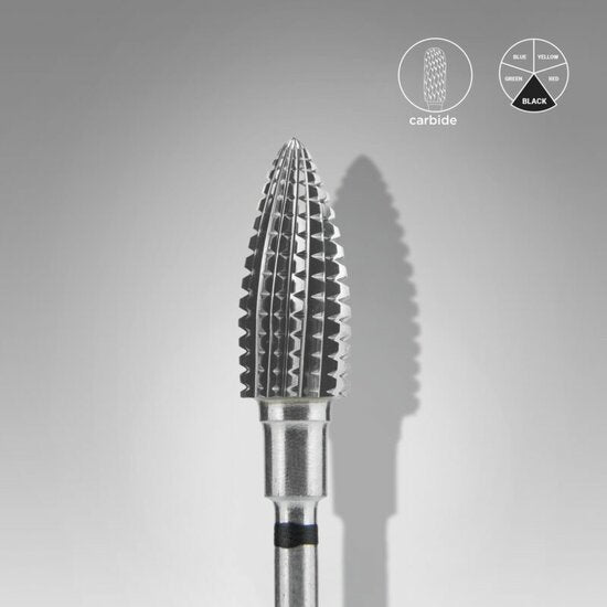 STALEKS Carbide Frees Bitje Pine Cone Zwart 6mm 14mm - SimDi Beauty