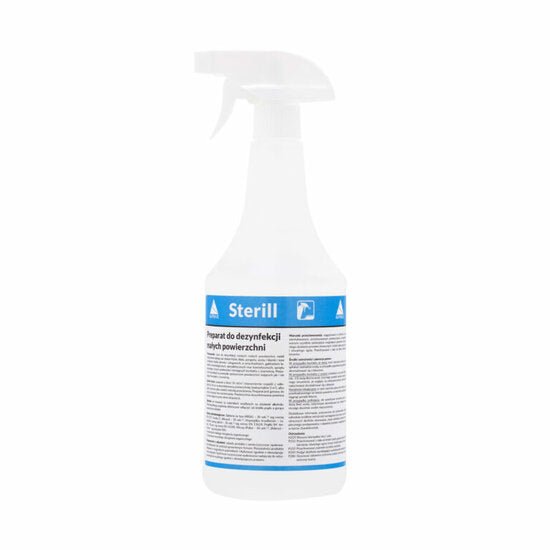 Sterill desinfectiespray 1 liter in een duidelijke sprayfles voor effectieve desinfectie