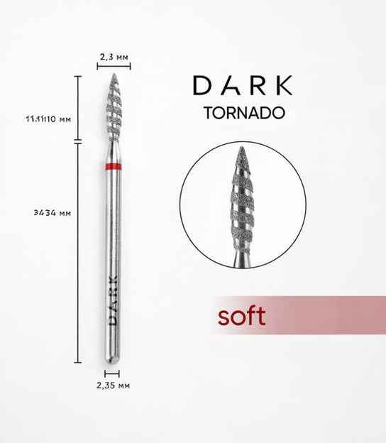 DARK Diamant Freesbitje Tornado 11922 2.3x10mm Rood/Zacht