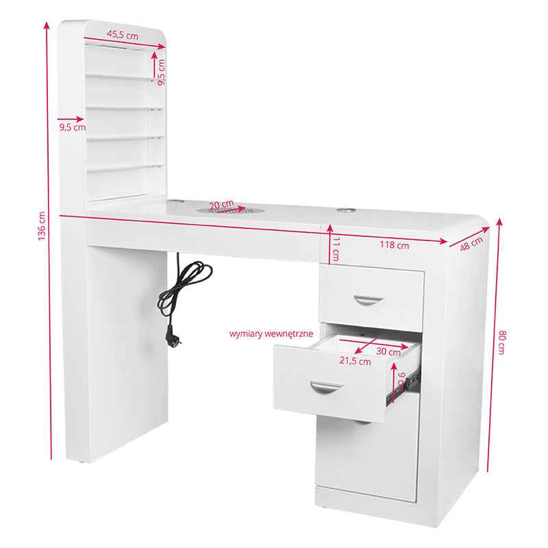 Cosmetic desk 310 white right