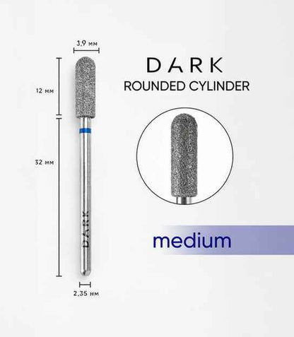 DARK Diamant Freesbitje 11919 3.9x12mm Afgeronde Cilinder Blauw/Medium