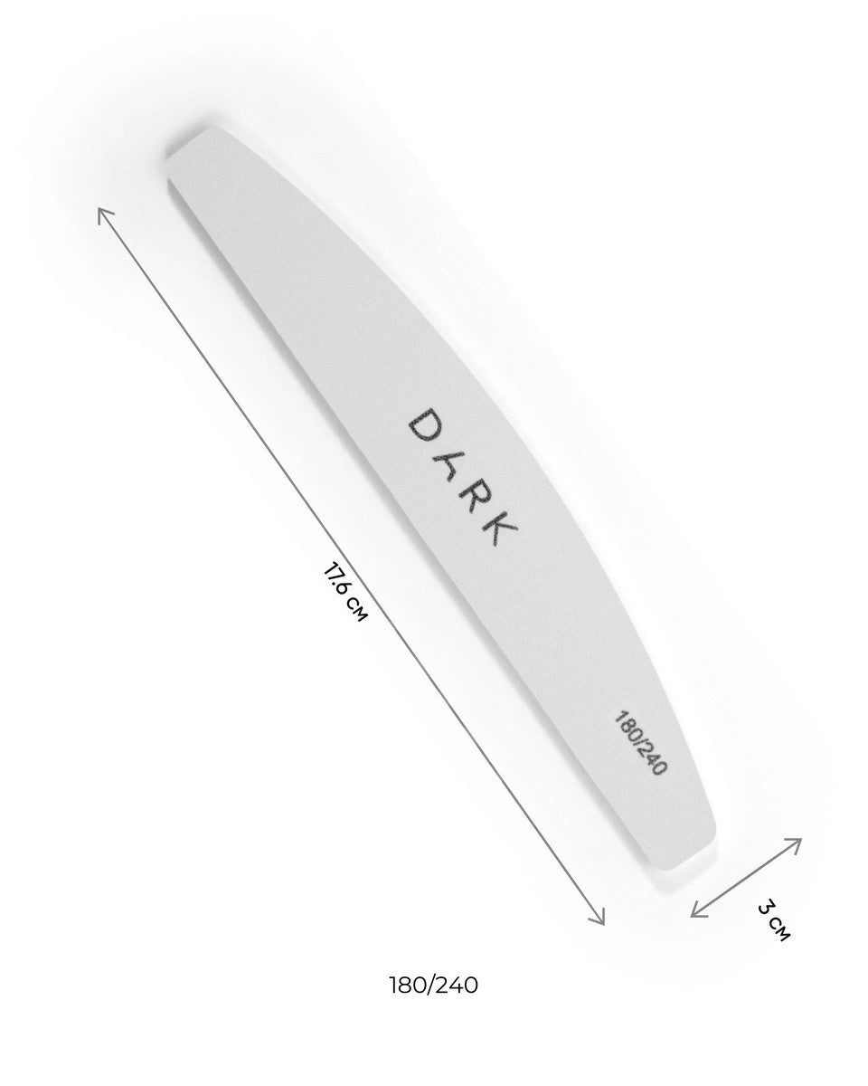 DARK Half-Moon Nail Files - Soft 180/240 Grit, 25 pieces