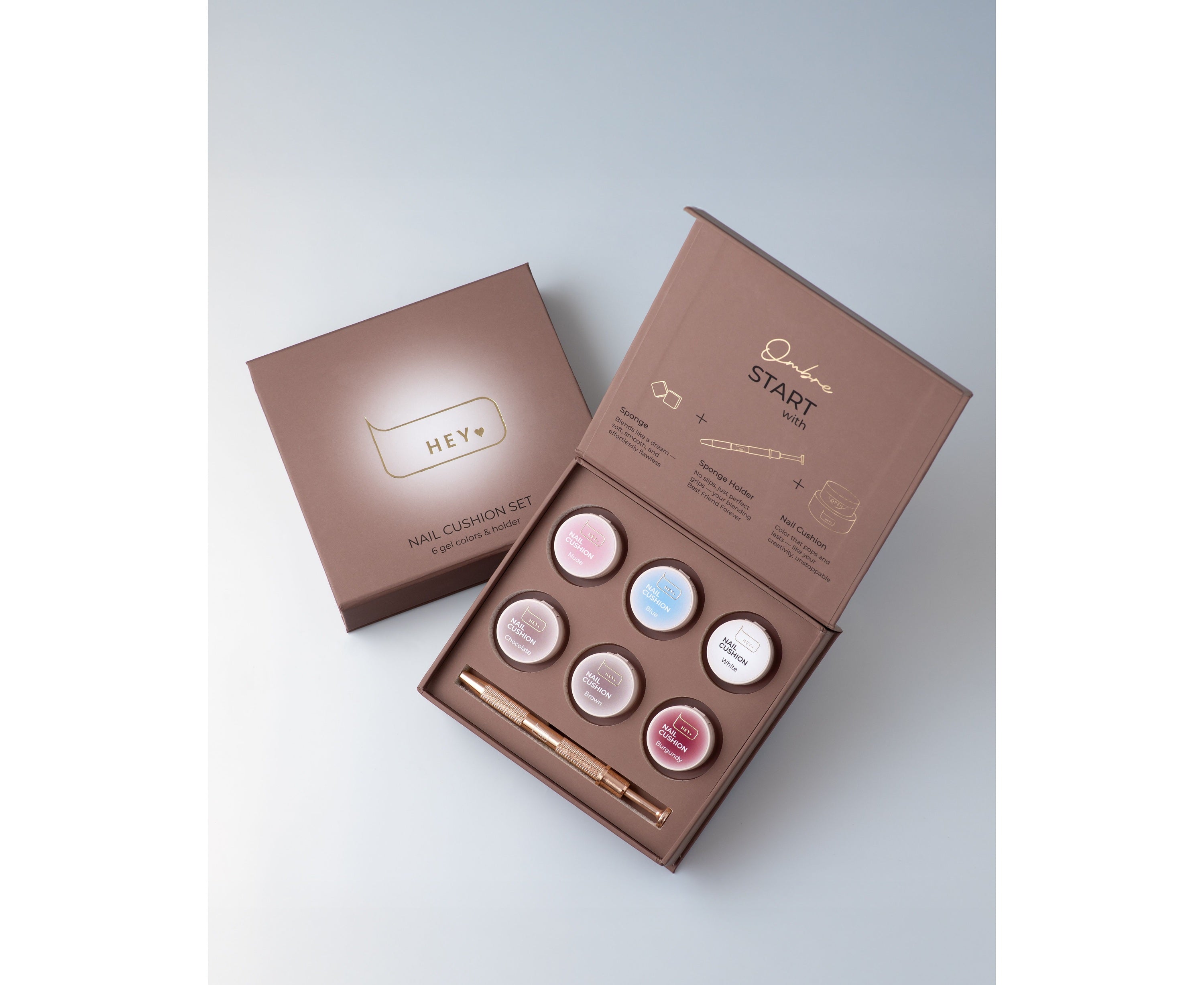 HEYLOVE Nail Cushion Set BROWN, 6 Stuks