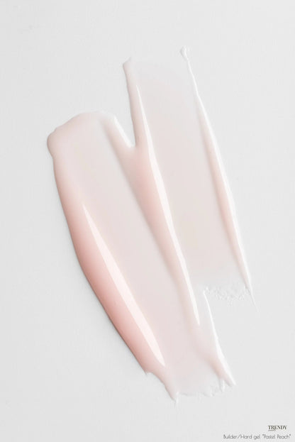 Builder gel pastel peach in twee strepen voor een soepele nagelbedekking