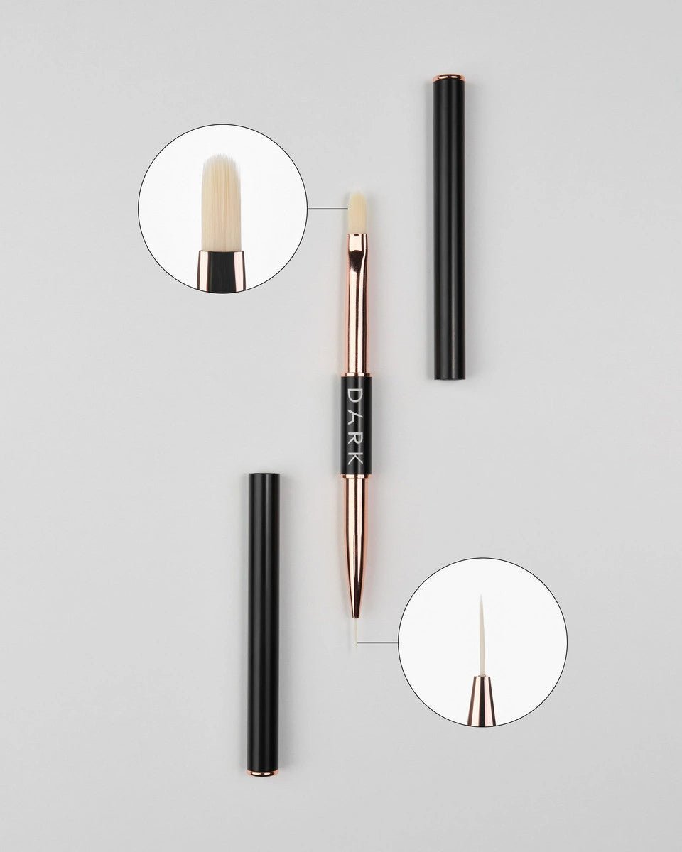 DARK Dubbelzijdig Penseel – Liner 10 &amp; Gel 12 - SimDi Beauty